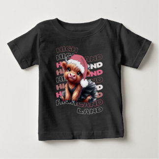 T-shirt Pour Bébé Jolie Noël Highland Cow Ballerina