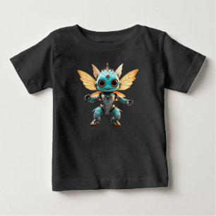 T-shirt Pour Bébé Jolie Pixie Robot Danseuse Turquoise