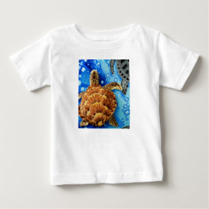 T-shirt Pour Bébé Jouet orange de peluche de tortue de mer