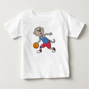T-shirt Pour Bébé Joueur de basket-ball de chien