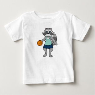 T-shirt Pour Bébé Joueur de basket-ball Racoon