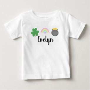 T-shirt Pour Bébé Jour de la Saint Patrick Bright Rainbow Baby Girl