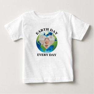 T-shirt Pour Bébé Jour des terres photo du coeur de la planète perso