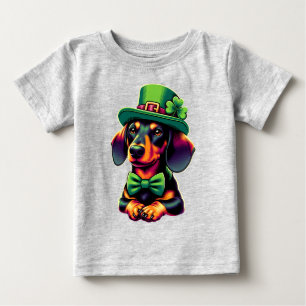 T-shirt Pour Bébé Jour des tours de chien de Lucky Dachshund, Shamro