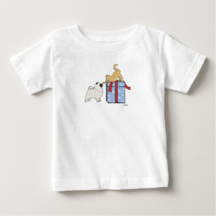 T-shirt Pour Bébé Jours de Noël Cute Keeshond Puppy et Kitten