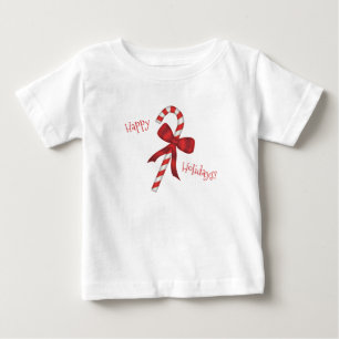 T-shirt Pour Bébé Joyeuses Fêtes Joyeux Noël Canne à Sucre 