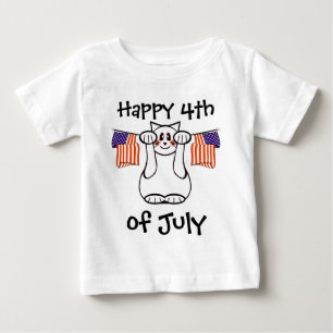 T-shirt Pour Bébé Joyeux 4 juillet - Chat Chanceux