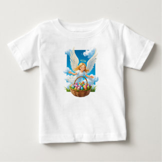 T-shirt Pour Bébé Joyeux Ange de Pâques avec Panier