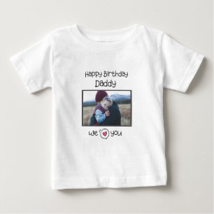 T-SHIRT POUR BÉBÉ JOYEUX ANNIVERSAIRE DADDY VÊTEMENTS BÉBÉ PHOTO PER