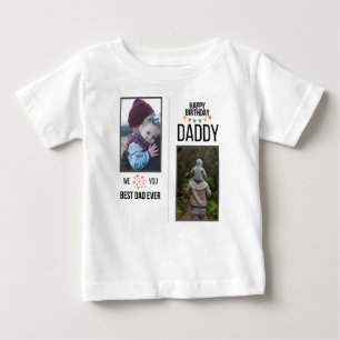 T-SHIRT POUR BÉBÉ JOYEUX ANNIVERSAIRE DADDY VÊTEMENTS BÉBÉ PHOTO PER