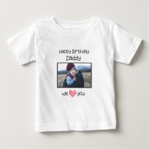 T-SHIRT POUR BÉBÉ JOYEUX ANNIVERSAIRE DADDY VÊTEMENTS BÉBÉ PHOTO PER