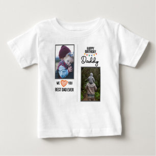 T-SHIRT POUR BÉBÉ JOYEUX ANNIVERSAIRE DADDY VÊTEMENTS BÉBÉ PHOTO PER