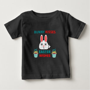 T-shirt Pour Bébé Joyeux Baisers Et Souhaits De Lapin De Pâques T-sh