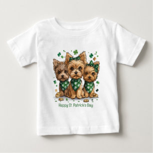 T-shirt Pour Bébé Joyeux Chiens du Yorkshire Terrier de St. Patrick'