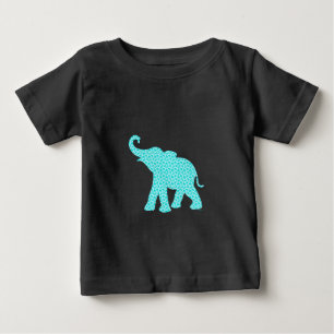 T-shirt Pour Bébé Joyeux Elephant-Art Motif noir