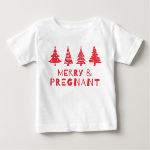 T-shirt Pour Bébé Joyeux et enceinte à Noël