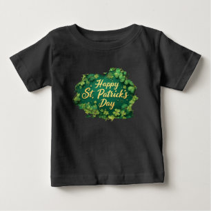 T-shirt Pour Bébé Joyeux jour de la Saint-Patrick, motif de trèfle