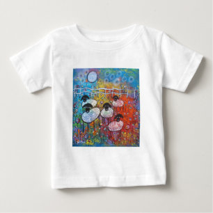 T-shirt Pour Bébé Joyeux moutons en fleurs