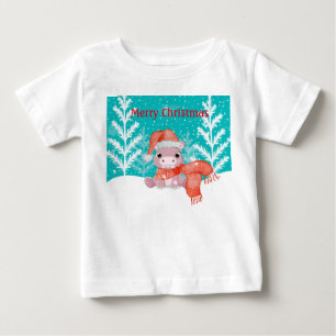 T-shirt Pour Bébé Joyeux Noël avec Baby Hippo