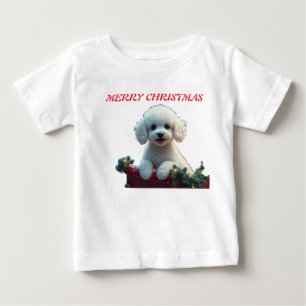 T-shirt Pour Bébé Joyeux Noël chiot