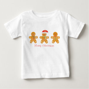 T-shirt Pour Bébé Joyeux Noël pain d'épices Hommes Santa Hat