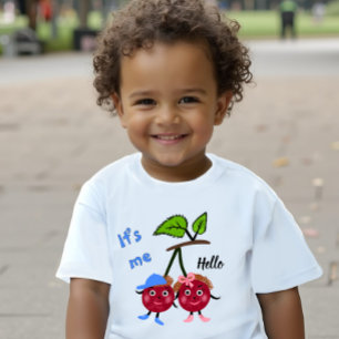 T-shirt Pour Bébé Jumeaux cerise