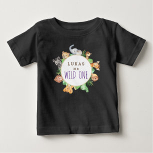 T-shirt Pour Bébé Jungle Safari 1er Anniversaire Fête Sauvageon