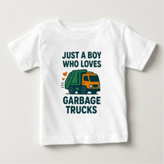 T-shirt Pour Bébé Juste un garçon qui aime les camions poubelles Enf