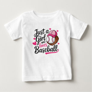 T-shirt Pour Bébé Juste une fille qui aime le baseball