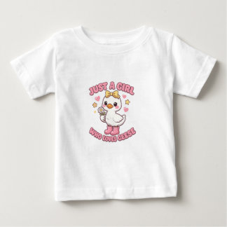 T-shirt Pour Bébé Juste une fille qui aime les oies Chaussures roses
