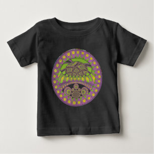 T-shirt Pour Bébé Kaleidoscope africain violet et jaune traditionnel