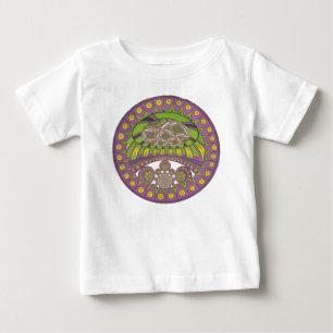 T-shirt Pour Bébé Kaleidoscope africain violet et jaune traditionnel