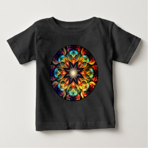 T-shirt Pour Bébé Kaleidoscope Mandala Flower Design-23091