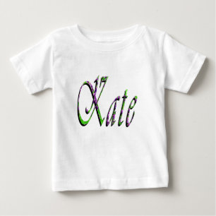 T-shirt Pour Bébé "Kate" Floral Lavande Nom Kate,