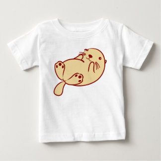 T-shirt Pour Bébé Kawaii Louter de mer Brown