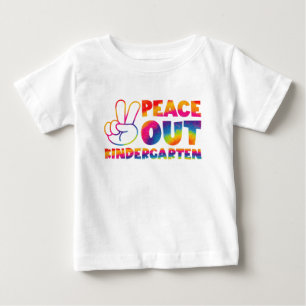 T-shirt Pour Bébé Kindergarten Tie Dye Dernier Jour D'École Peace Ou