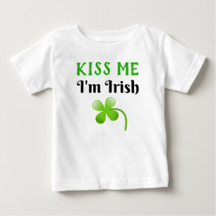 T-shirt Pour Bébé Kiss Me Je suis Irlandais St. Patrick's Day Green