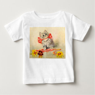 T-shirt Pour Bébé Kitten avec ruban rouge