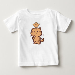 T-shirt Pour Bébé Kitty et Little poulet