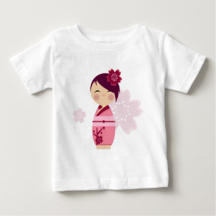 T-shirt Pour Bébé Kokeshi Sakura Baby Tee