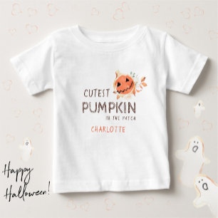 T-shirt Pour Bébé La citrouille la plus mignonne du patch automnal