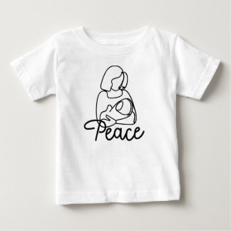 T-shirt Pour Bébé La paix dans les bras de maman