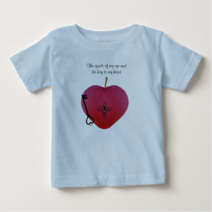 T-shirt Pour Bébé La pomme de mon oeil et la clé de mon coeur