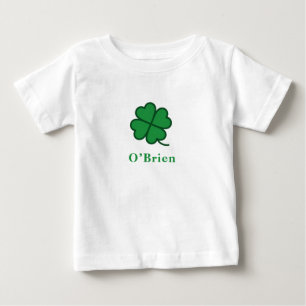 T-shirt Pour Bébé La Saint-Patrick Conception de trèfle avec nom p