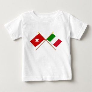 T-shirt Pour Bébé La Suisse et les drapeaux croisés parItalie