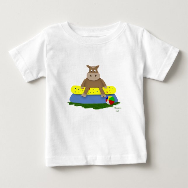 T-shirt Pour Bébé La Vache Dans La Chemise De La Piscine (Devant)