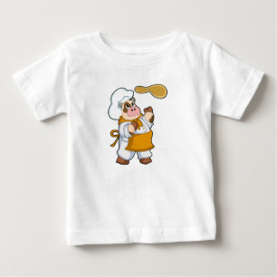 T-shirt Pour Bébé La vache fait cuire avec Dough
