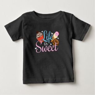 T-shirt Pour Bébé La vie de gourmand est douce Citation de cuisson -