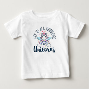 T-shirt Pour Bébé La vie est faite d'arcs-en-ciel et de licornes, un