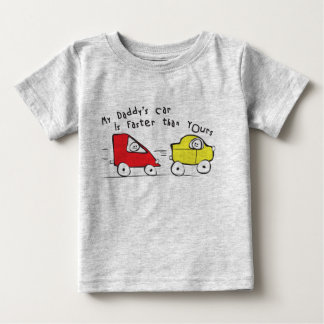T-shirt Pour Bébé La voiture de mon père est plus rapide que la vôtr